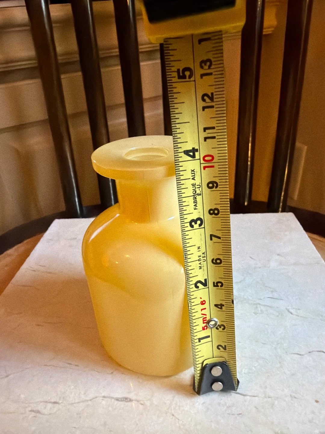 Yellow Frosted Glass Bud Vase - photo 5