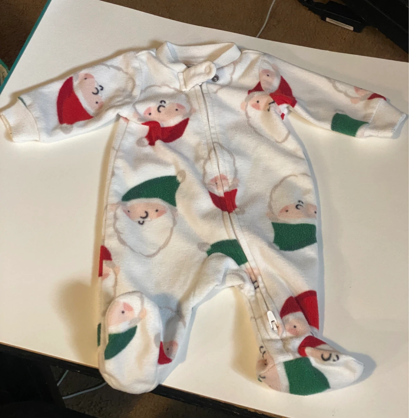 Carters Newborn Santa Fleece Footie Pajamas