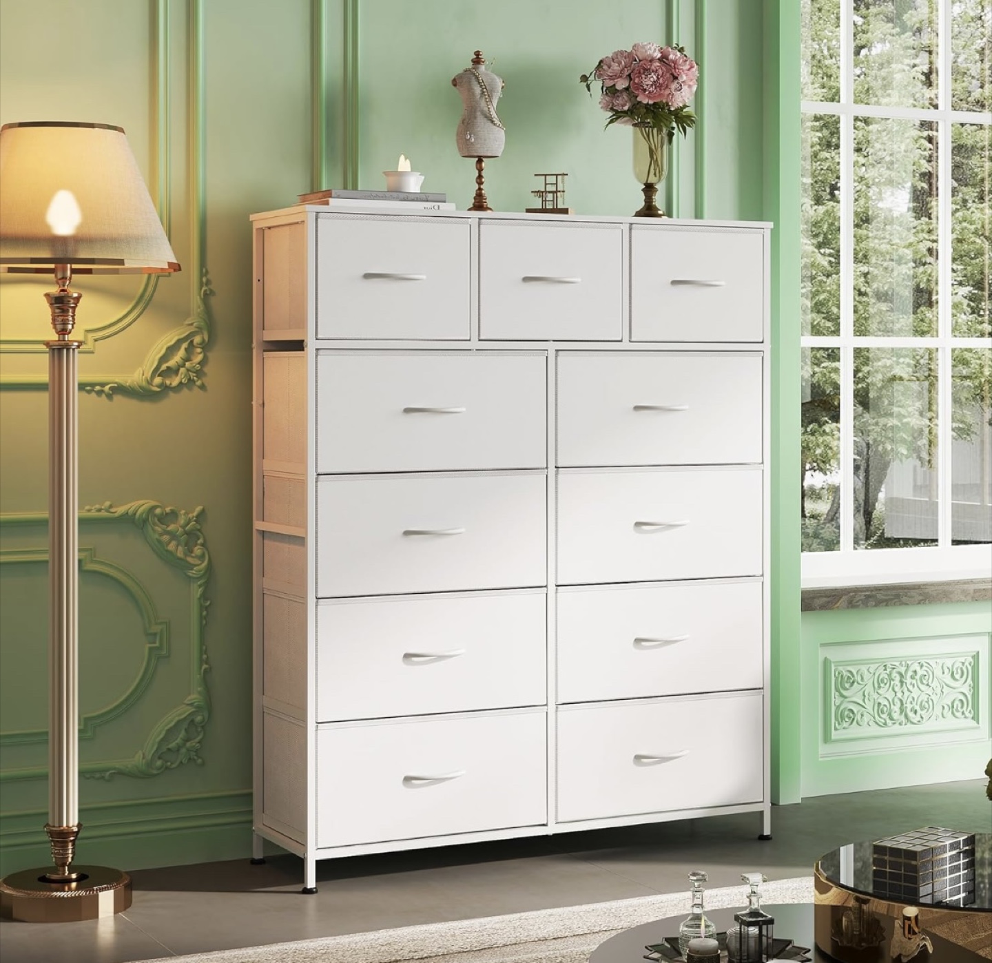 White 11-Drawer Dresser Chest