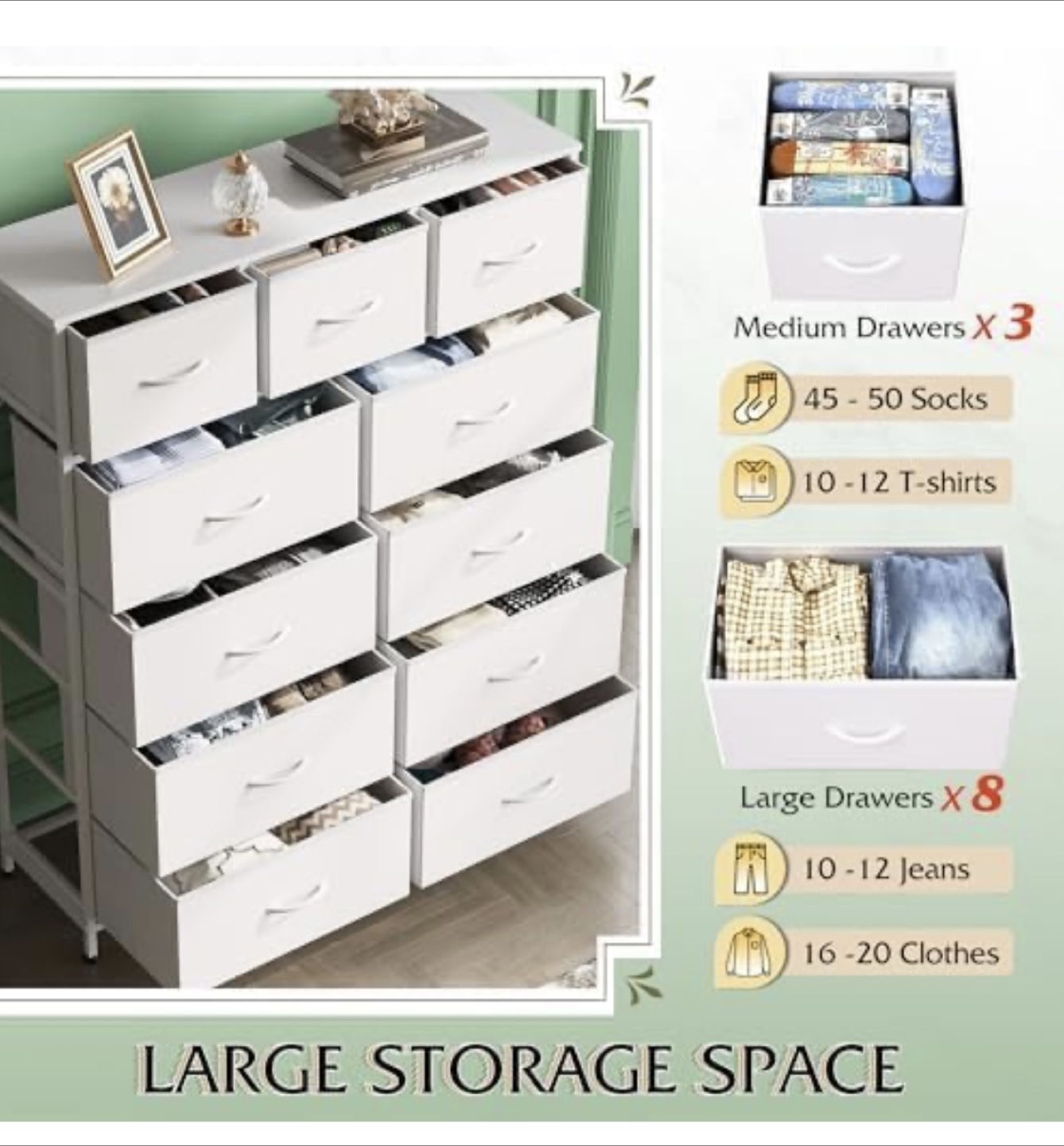 White 11-Drawer Dresser Chest - photo 2