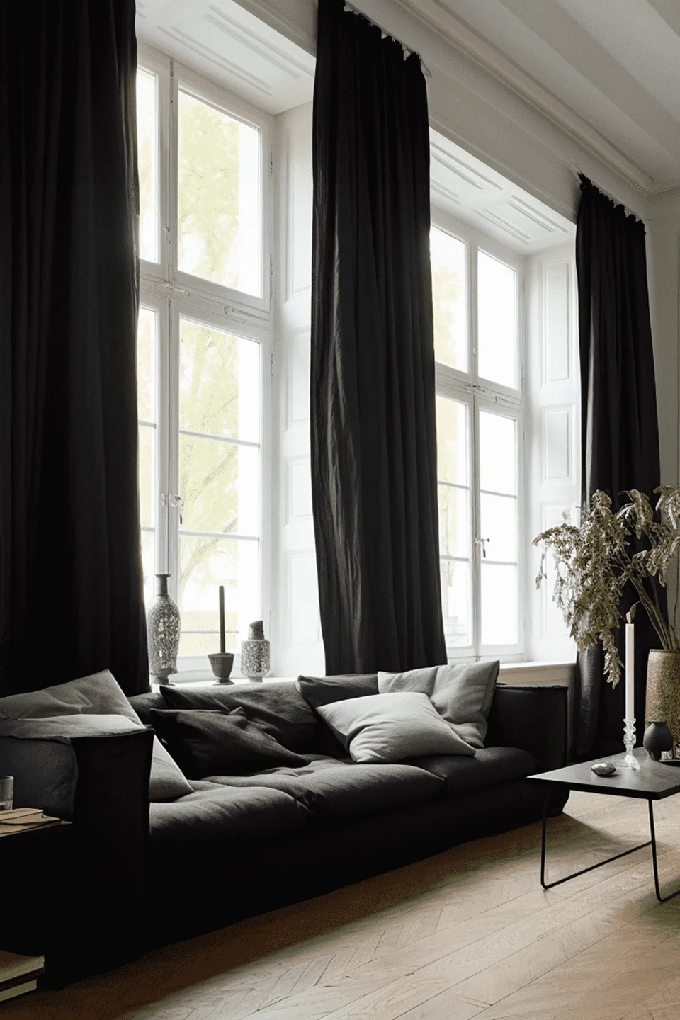 Black Linen Curtains - 45” x 108” - 2 sets avail - $100 per set - photo 3