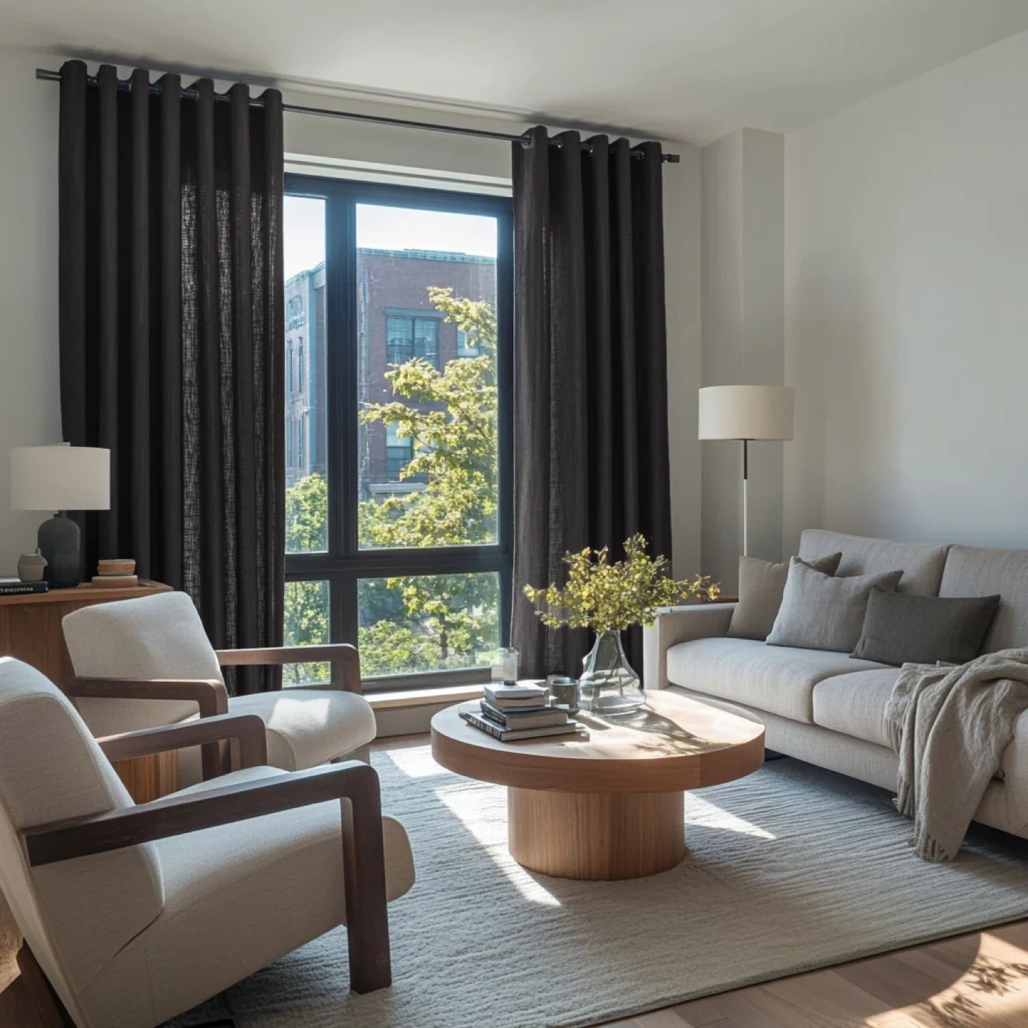 Black Linen Curtains - 45” x 108” - 2 sets avail - $100 per set