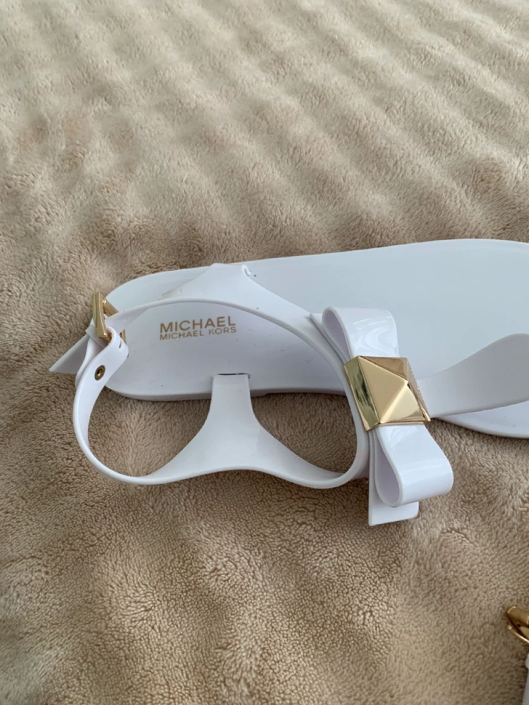 Michael Kors White Jelly Sandals with Bow Detail - Size 7 - photo 3