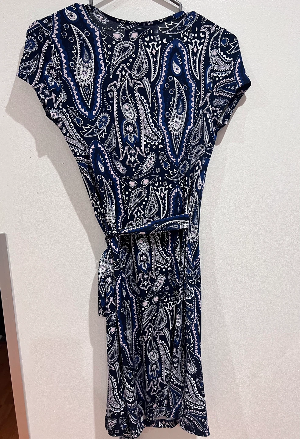 Navy Paisley Wrap Dress - photo 2
