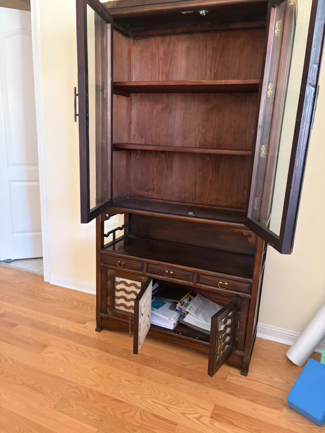 Antique Display Cabinet with Glass Doors - photo 2