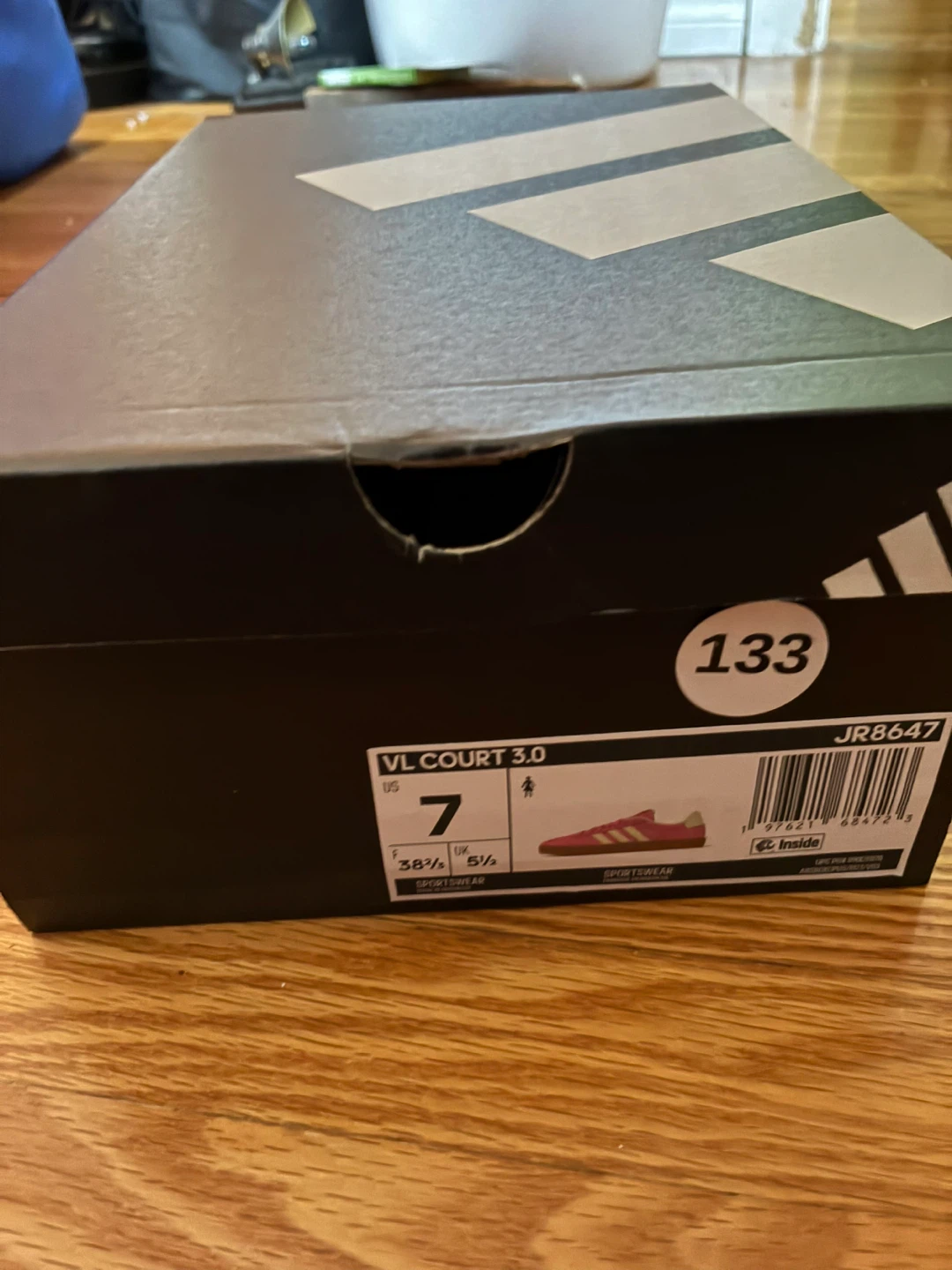 Adidas VL Court 3.0 Pink/Yellow Shoes - Size 7 - photo 4