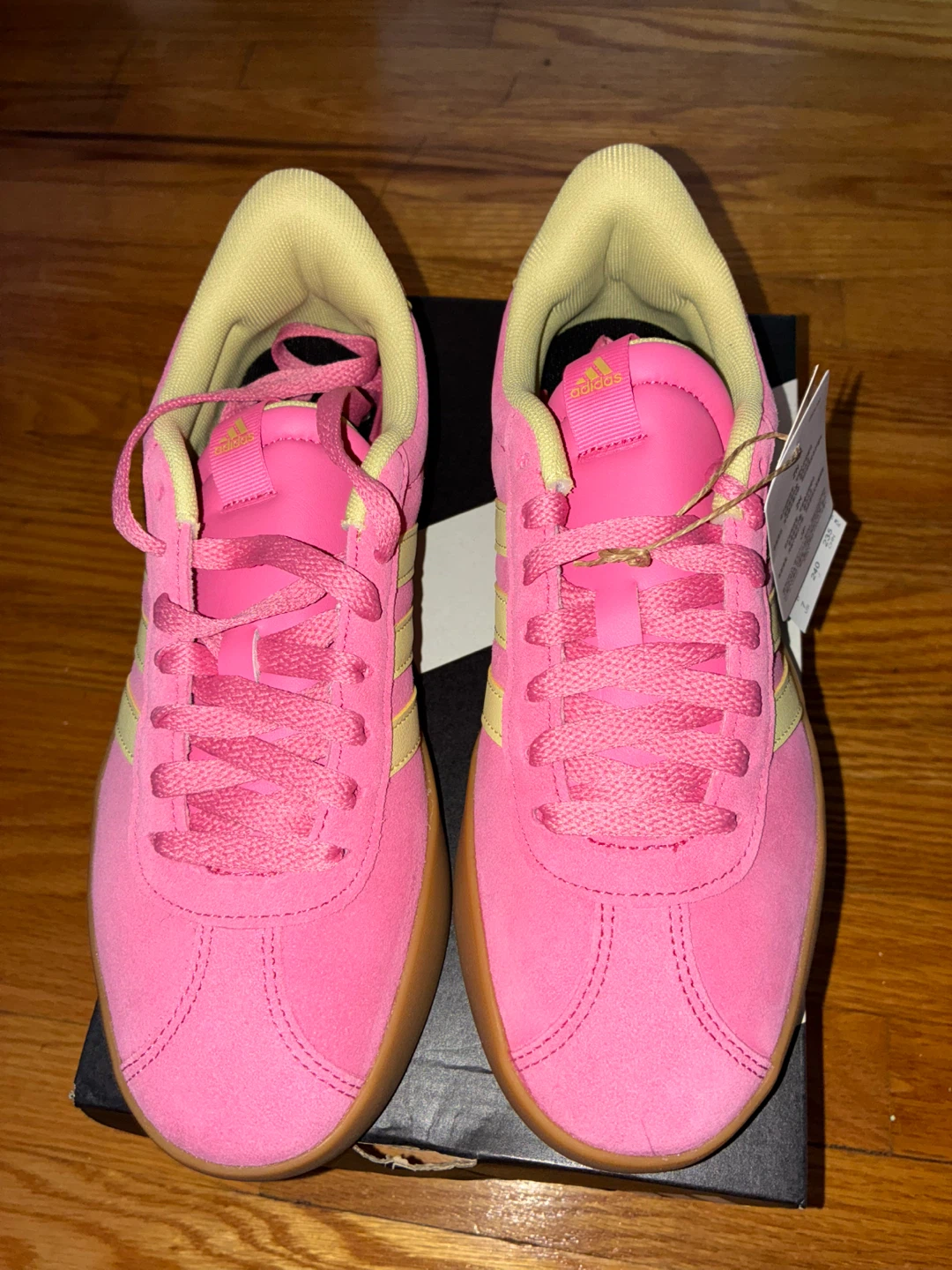 Adidas VL Court 3.0 Pink/Yellow Shoes - Size 7 - photo 2