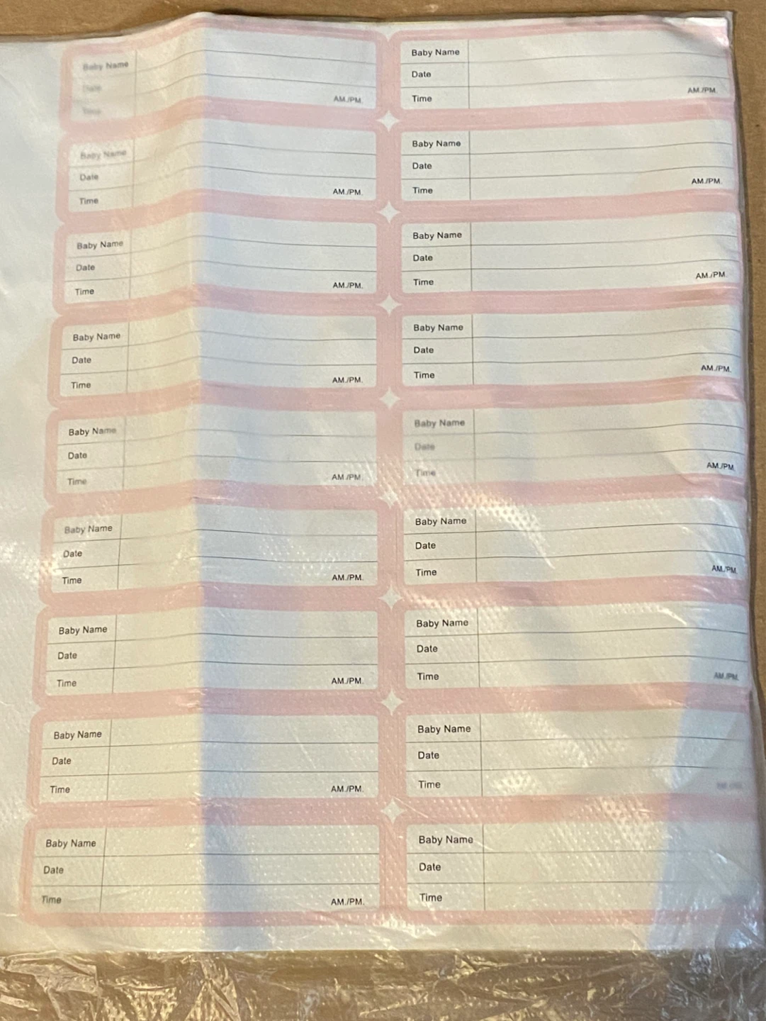 Baby Name Tags Sticker Sheets