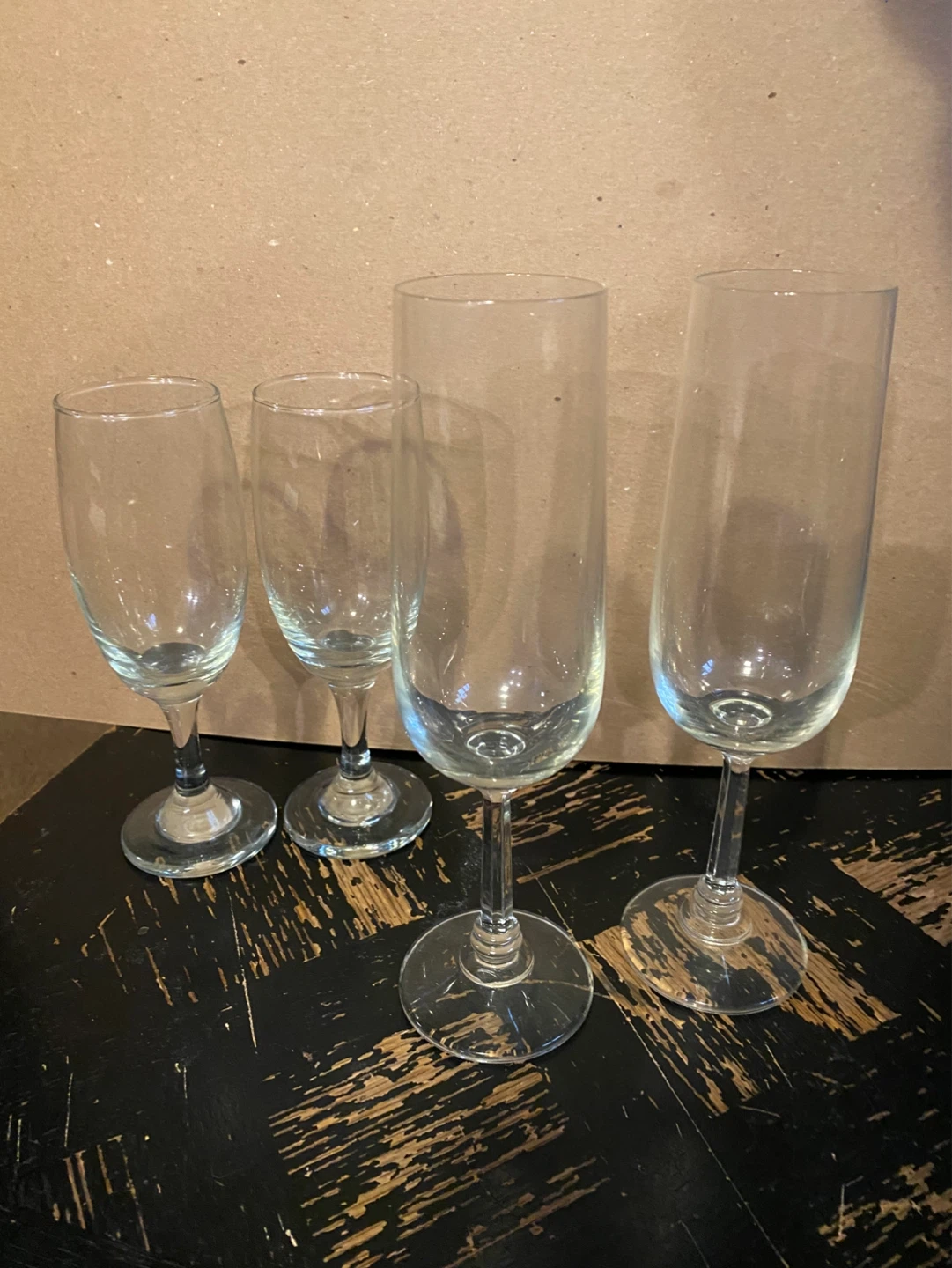 Set of 4 Assorted Champagne Flutes