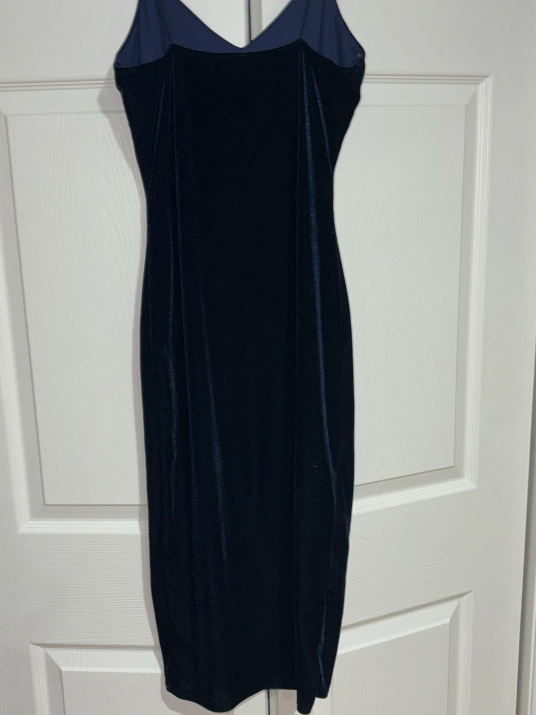 Dark Blue Velvet Dress – Size Medium - photo 3