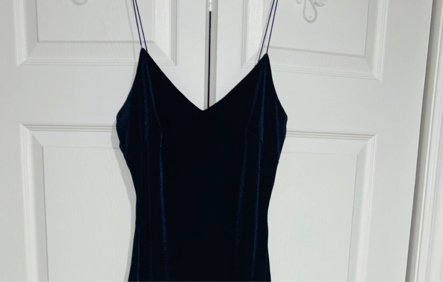Dark Blue Velvet Dress – Size Medium - photo 2