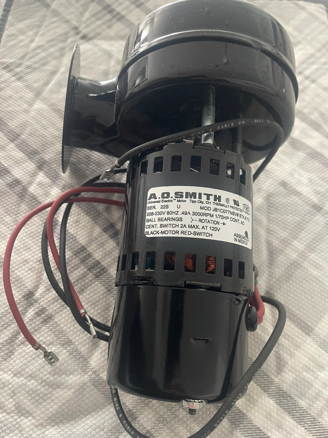 A.O. Smith Blower Motor 208-230V 49A 3000RPM