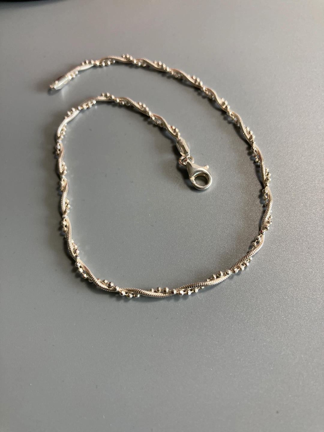 Sterling Silver Ankle Bracelet with Twist Chain - photo 2