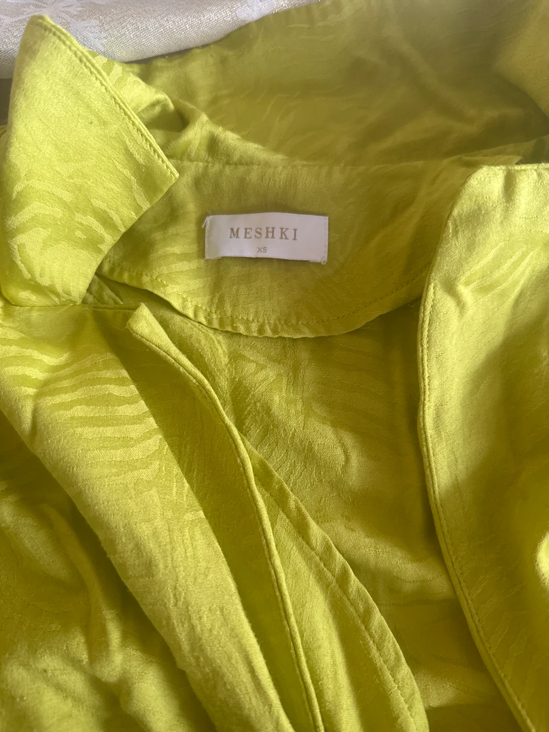 MESHki Lime Green Tie Front Blouse XS - photo 2