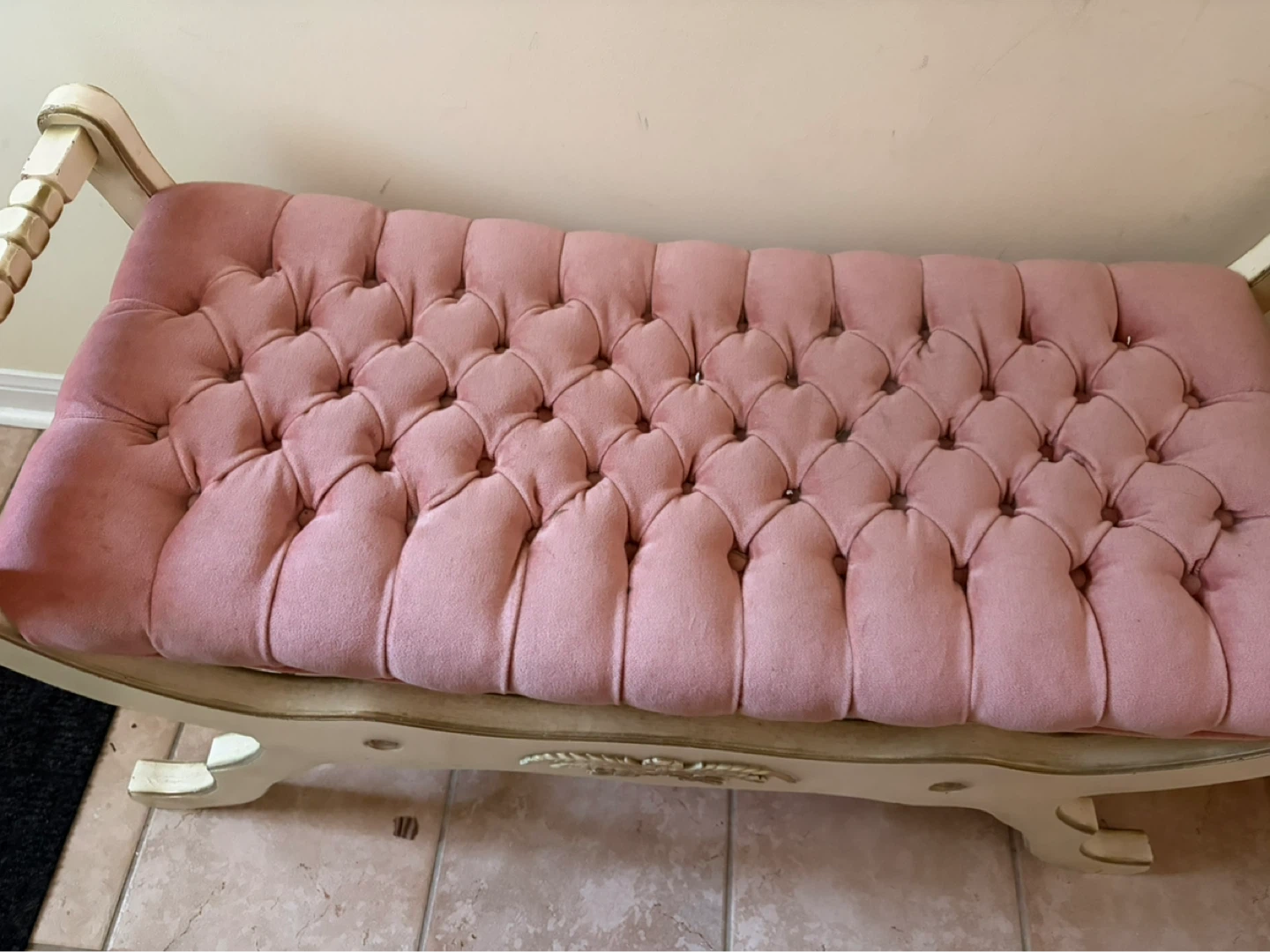 Pink Tufted Bench - photo 2