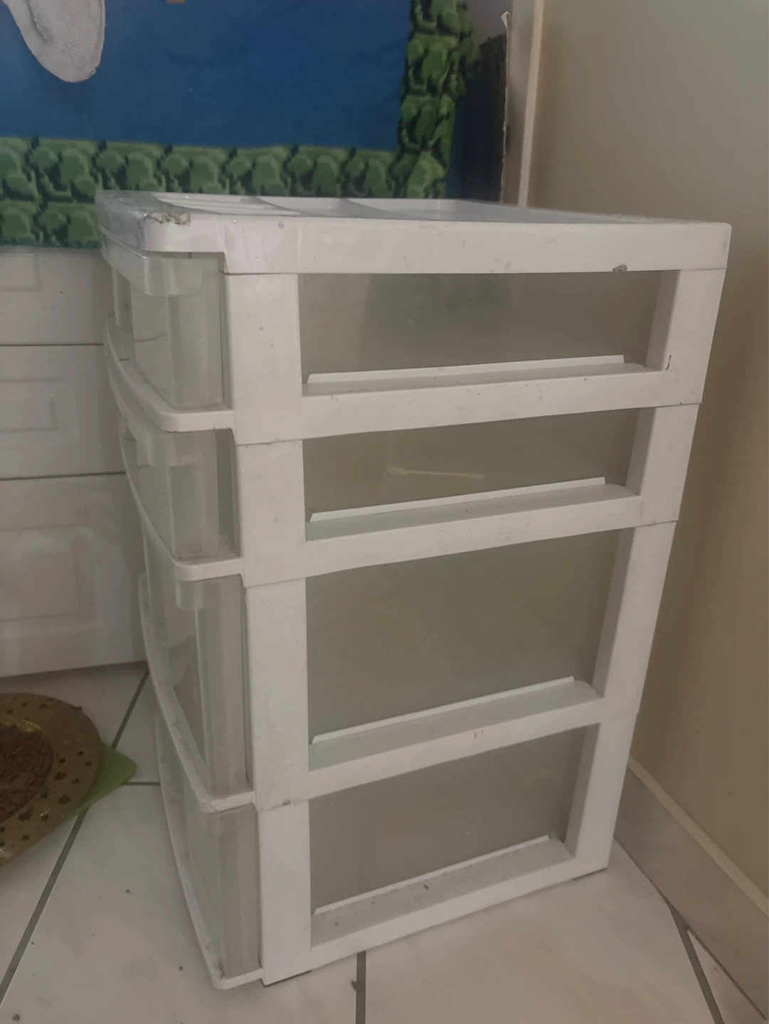White 4-Drawer Plastic Storage Unit
