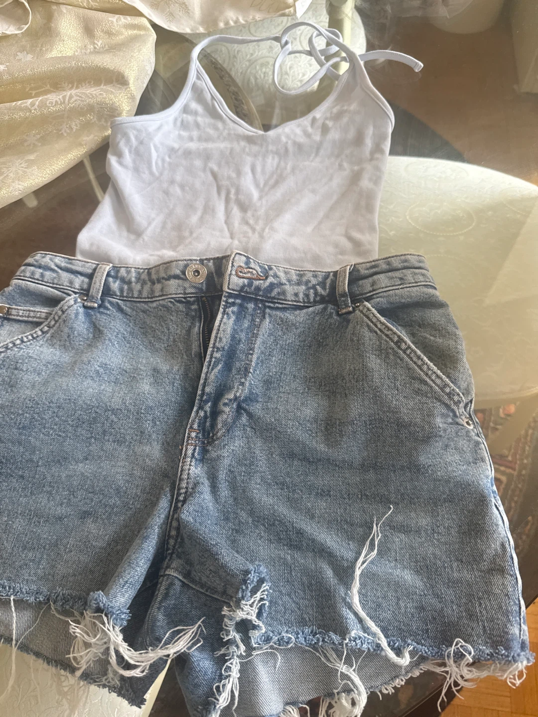 Wild Fable Cami & H&M Denim Shorts - Size EUR 38