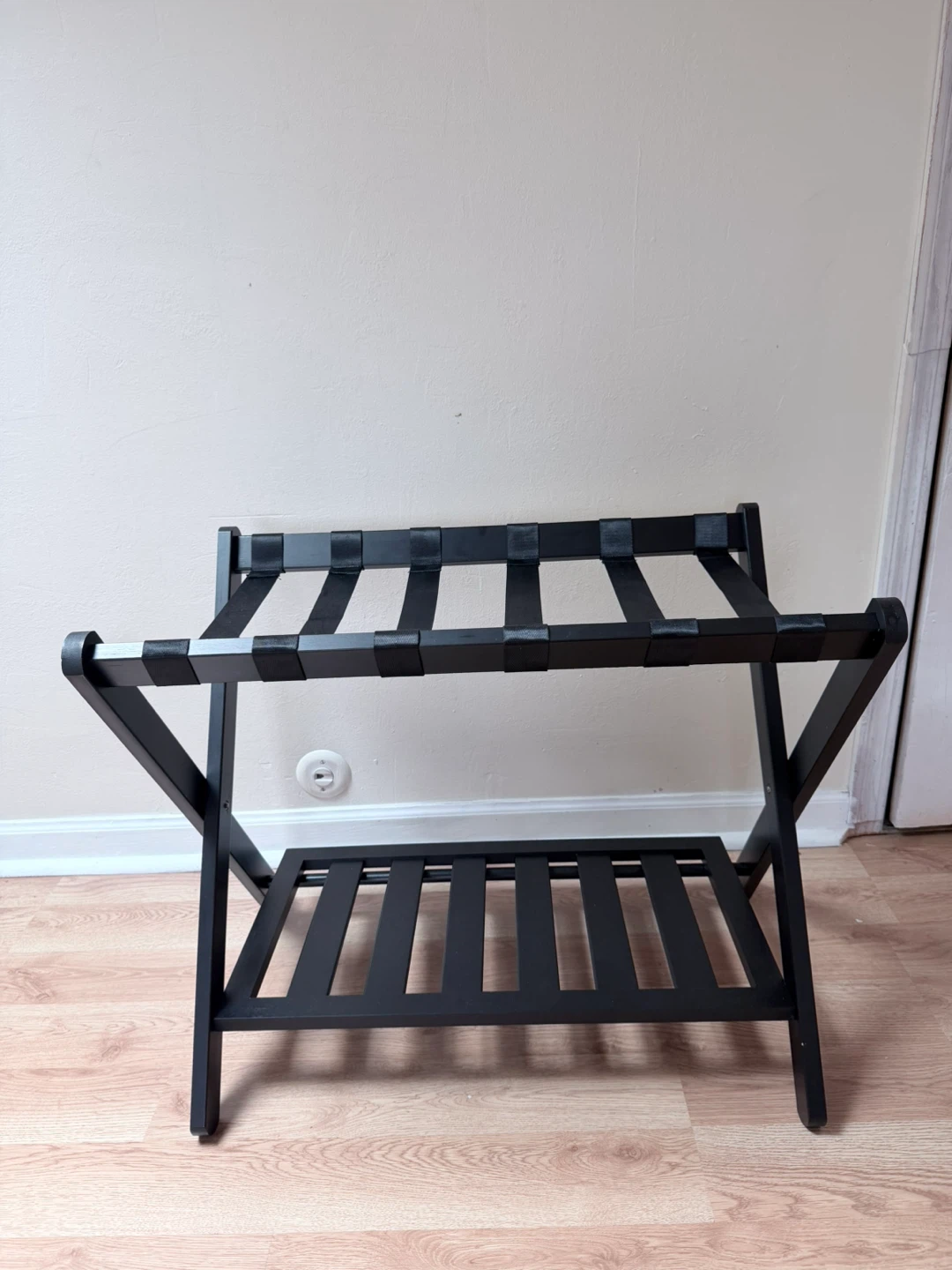 Black Bamboo Luggage Rack