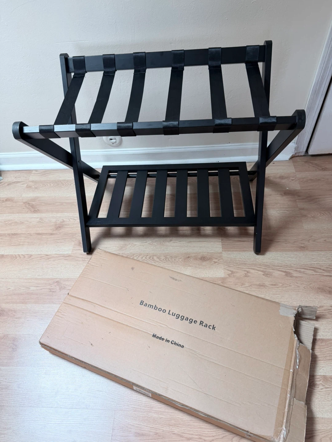 Black Bamboo Luggage Rack - photo 2