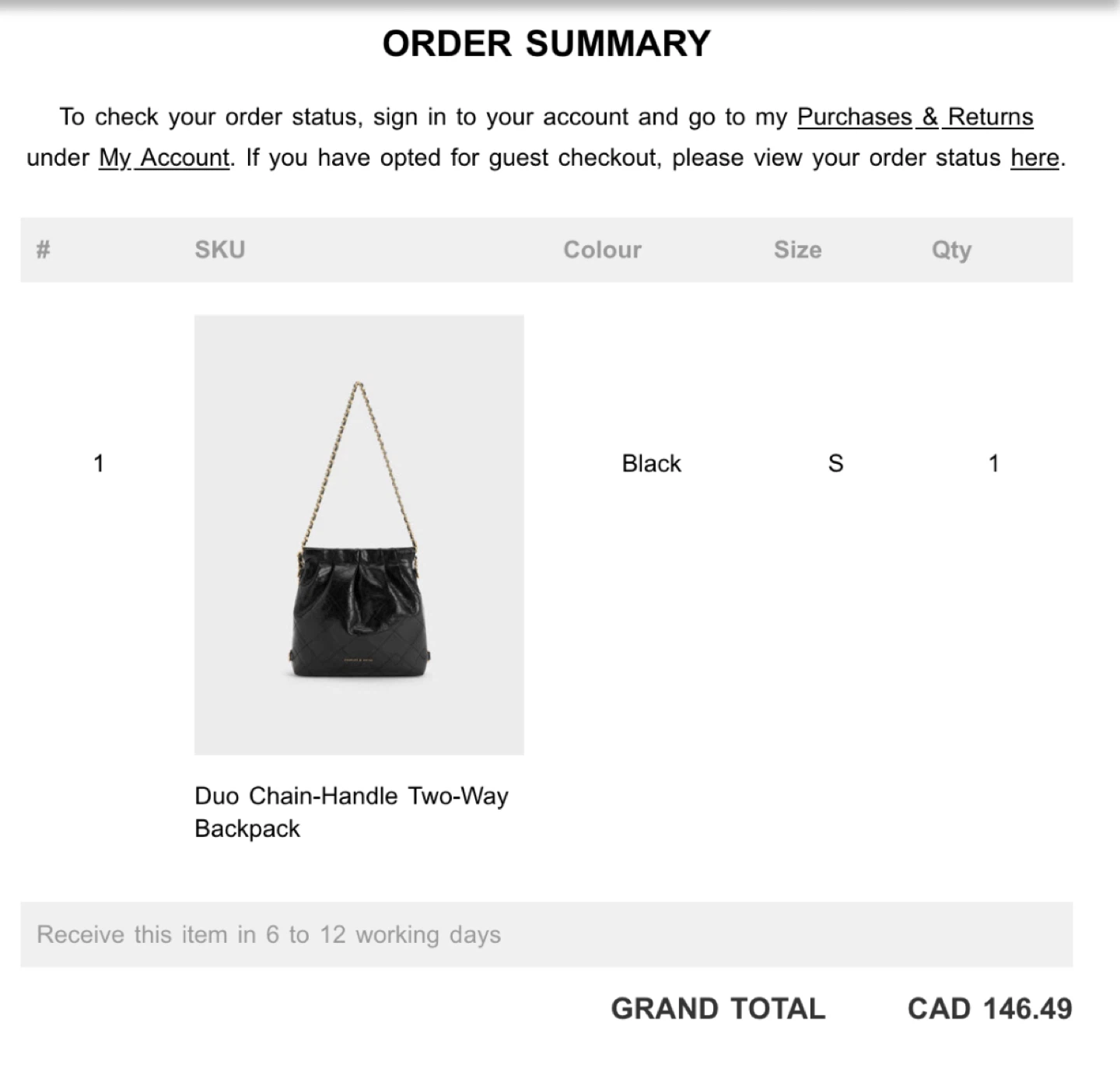 Charles & Keith Black  Duo Chain-Handle Two-Way Backpack/Bag - photo 5