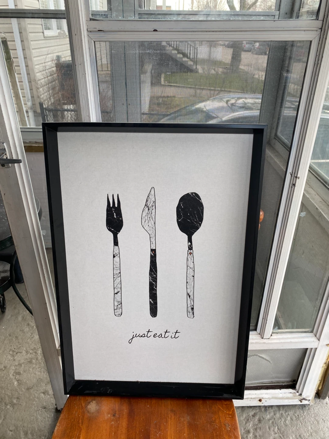 Framed Art Print "Just Eat It"