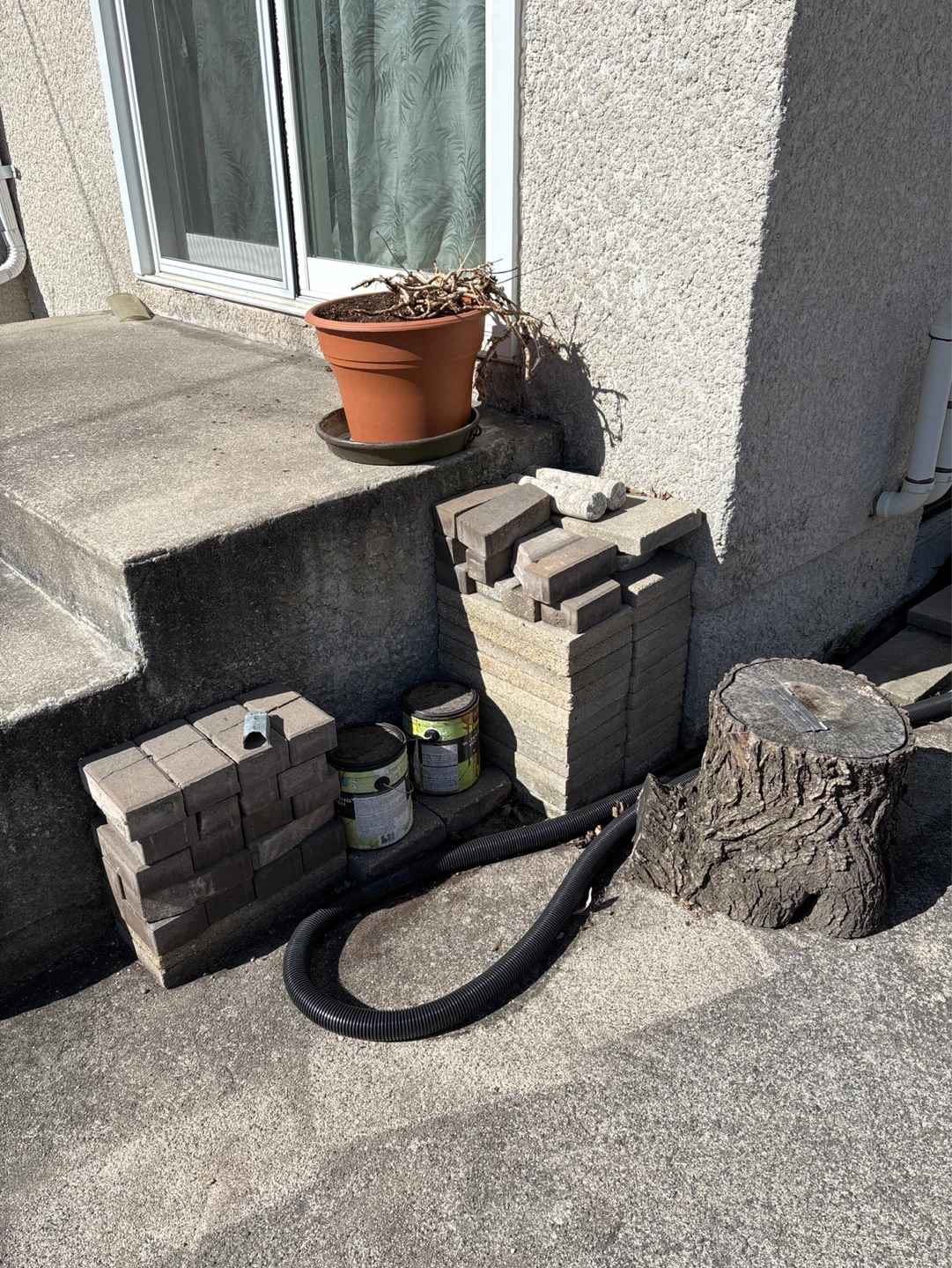 Pavers and planter