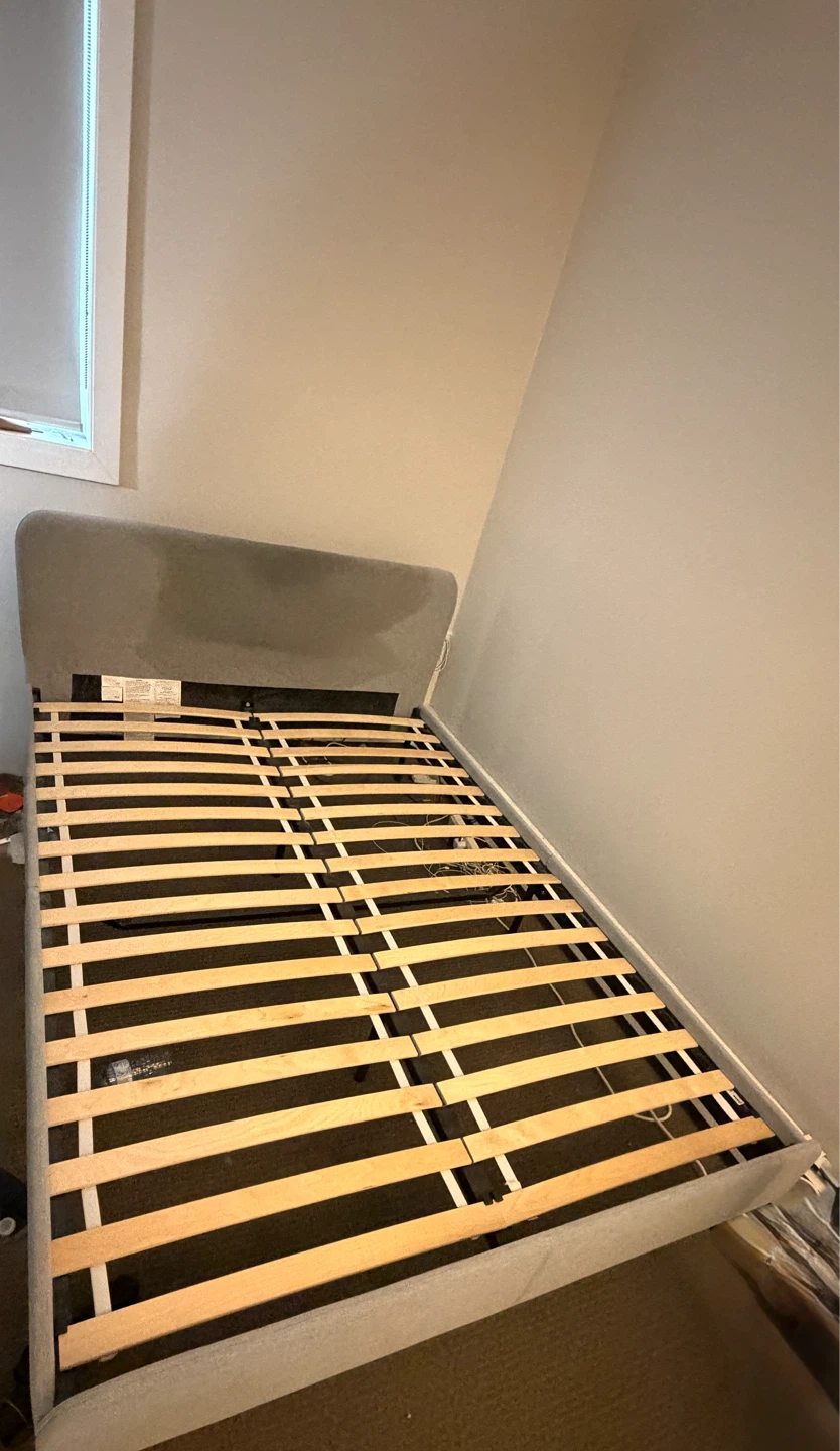 IKEA-Grey Upholstered Bed Frame - photo 3
