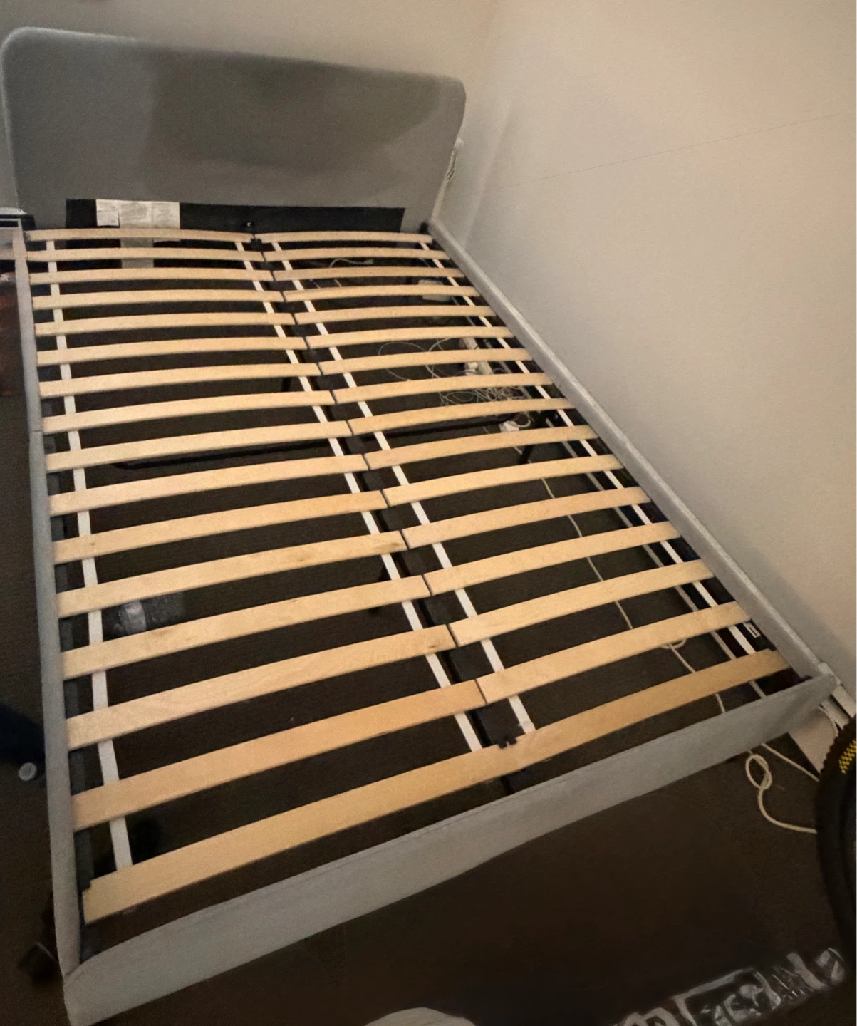 IKEA-Grey Upholstered Bed Frame