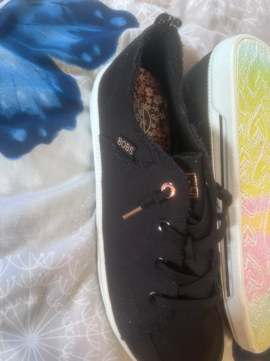 BOBS by Skechers Black Canvas Sneakers - Women's Size 10 - photo 2