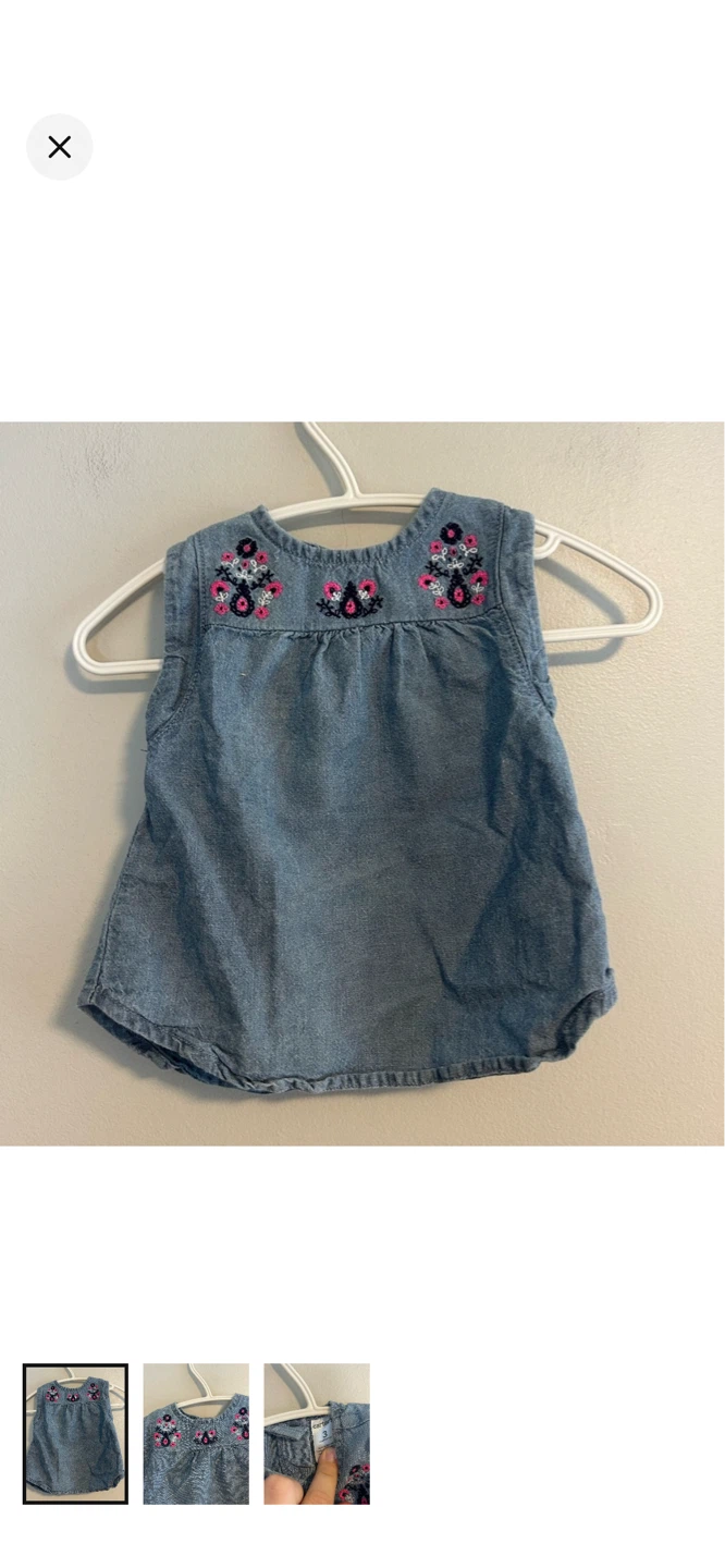 Carter's Baby Girl Denim Dress - 3 Months