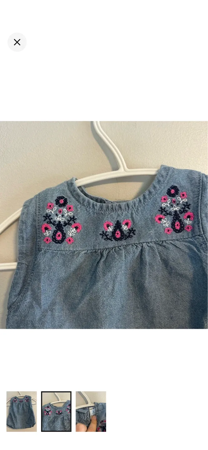 Carter's Baby Girl Denim Dress - 3 Months - photo 2