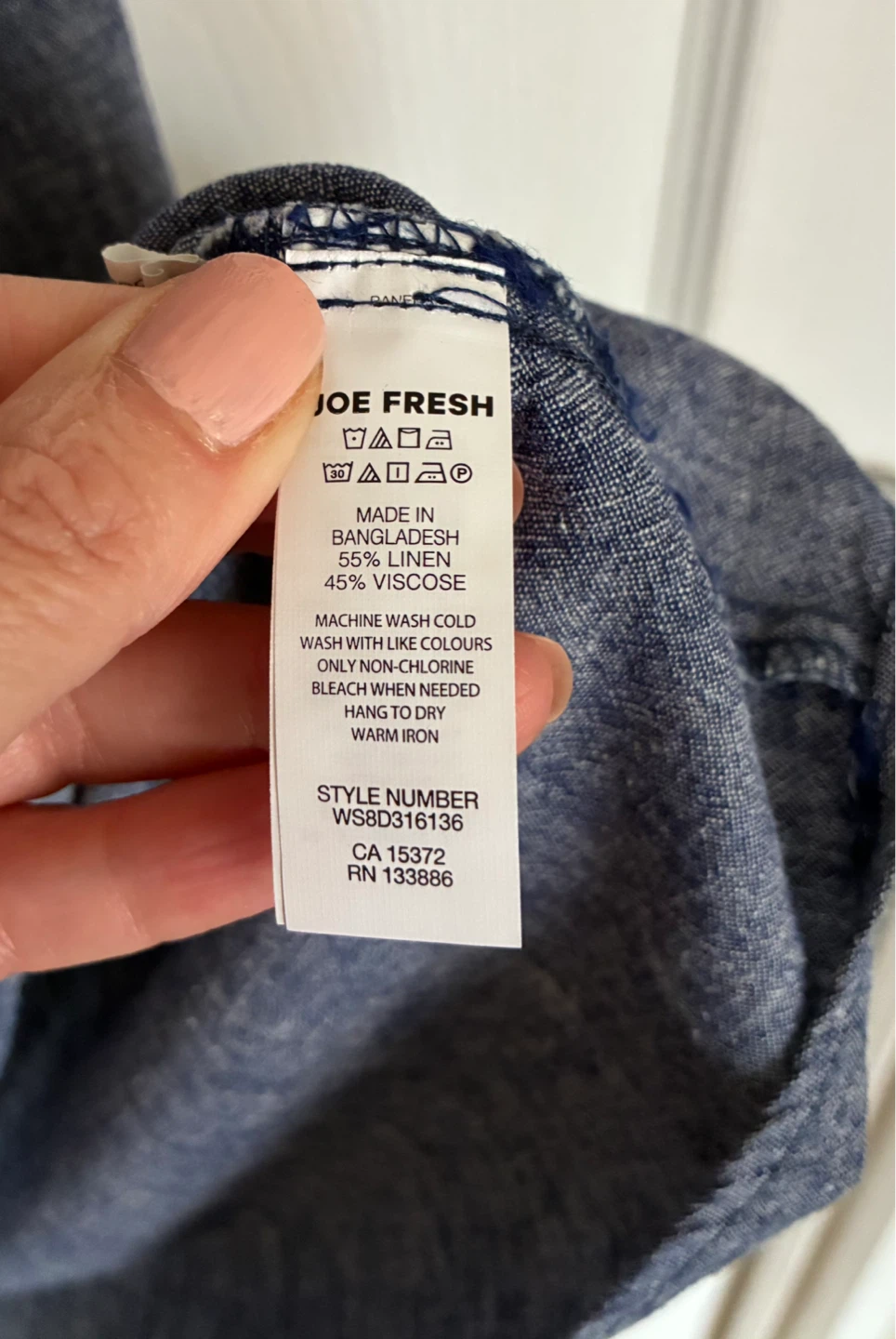 Joe Fresh Blue Linen Blend Shirtdress - Size L - photo 5