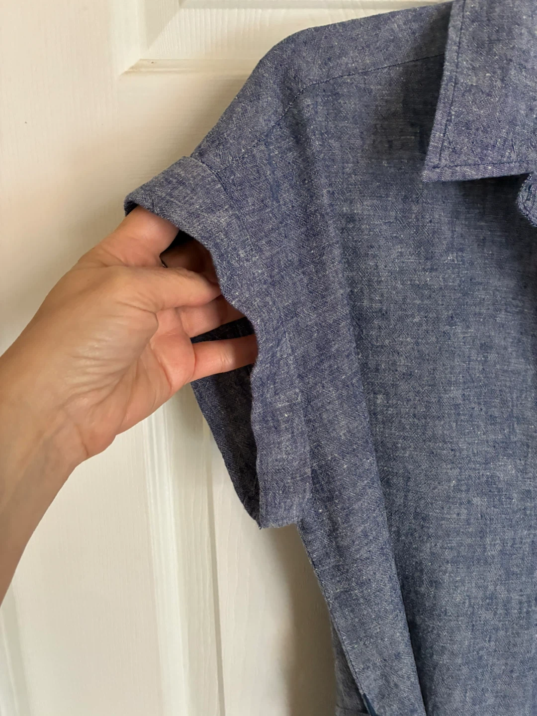 Joe Fresh Blue Linen Blend Shirtdress - Size L - photo 4
