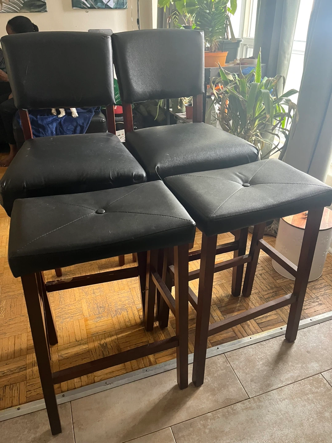 Black Counter Height Table with 4 Chairs - photo 5