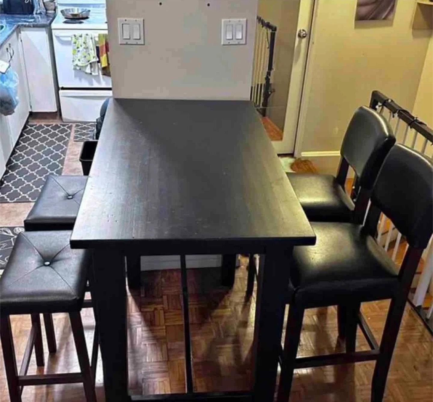 Black Counter Height Table with 4 Chairs - photo 4