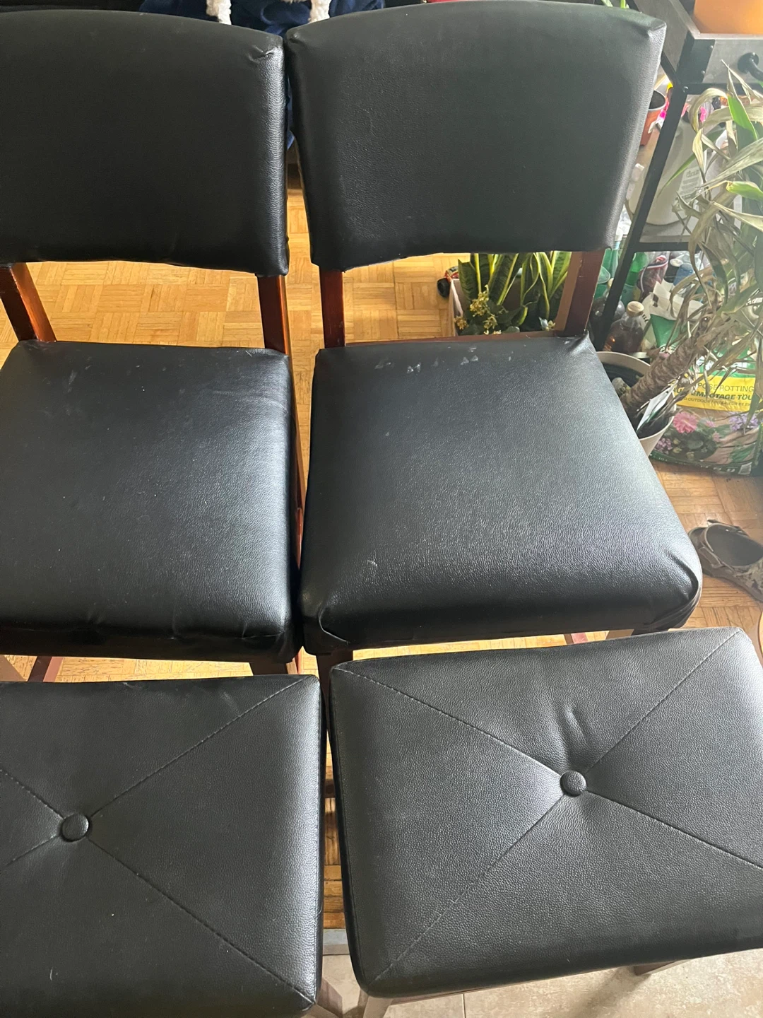 Black Counter Height Table with 4 Chairs - photo 2