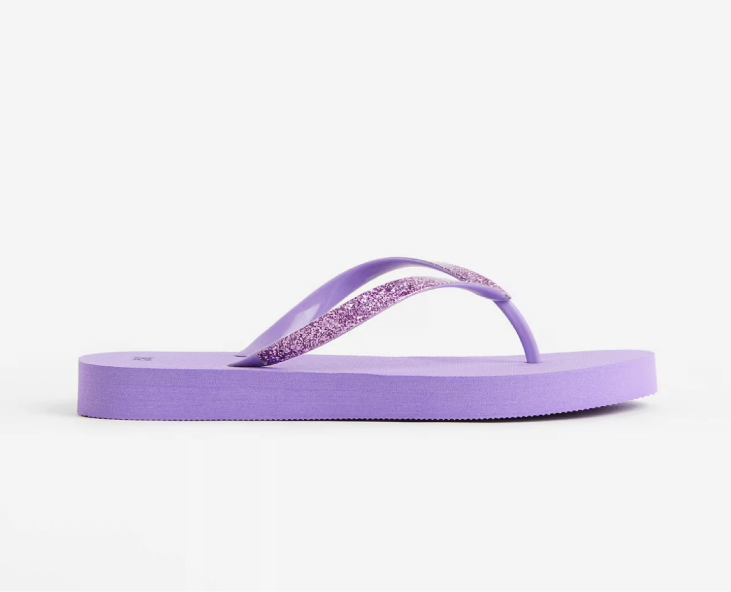 H&M Women's Purple 💜 Glitter Flip Flops 🩴 Size 7-8 - photo 4