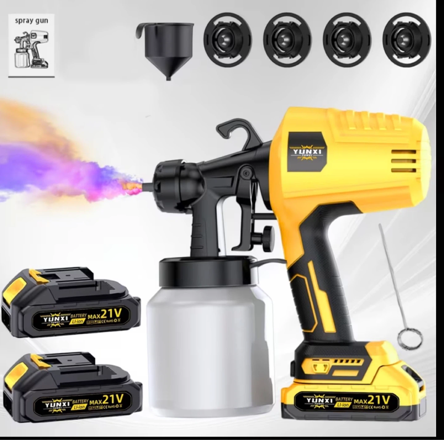 Cordless Spray Gun with 2 Batteries