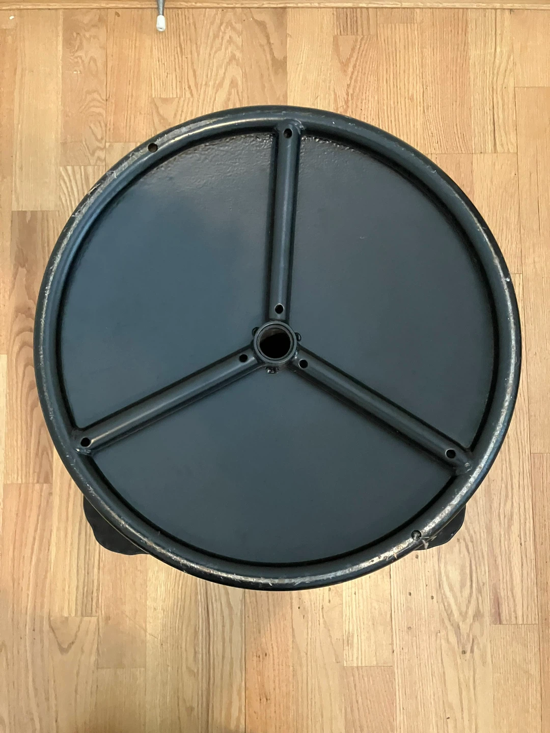 Black Faux Leather Footstool Ottoman - photo 5