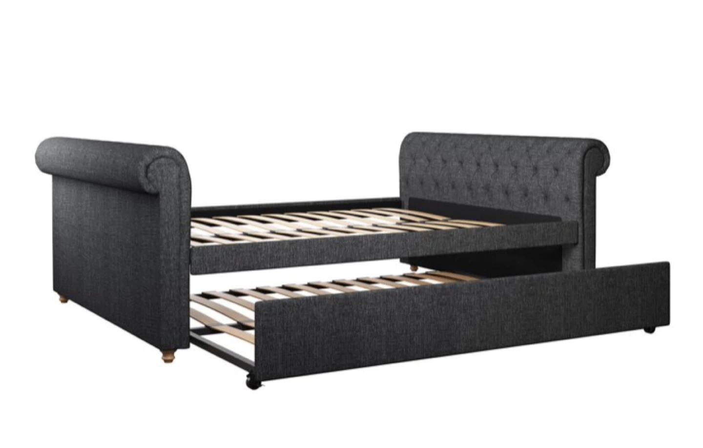 Dark Grey Upholstered Daybed with Trundle - photo 5