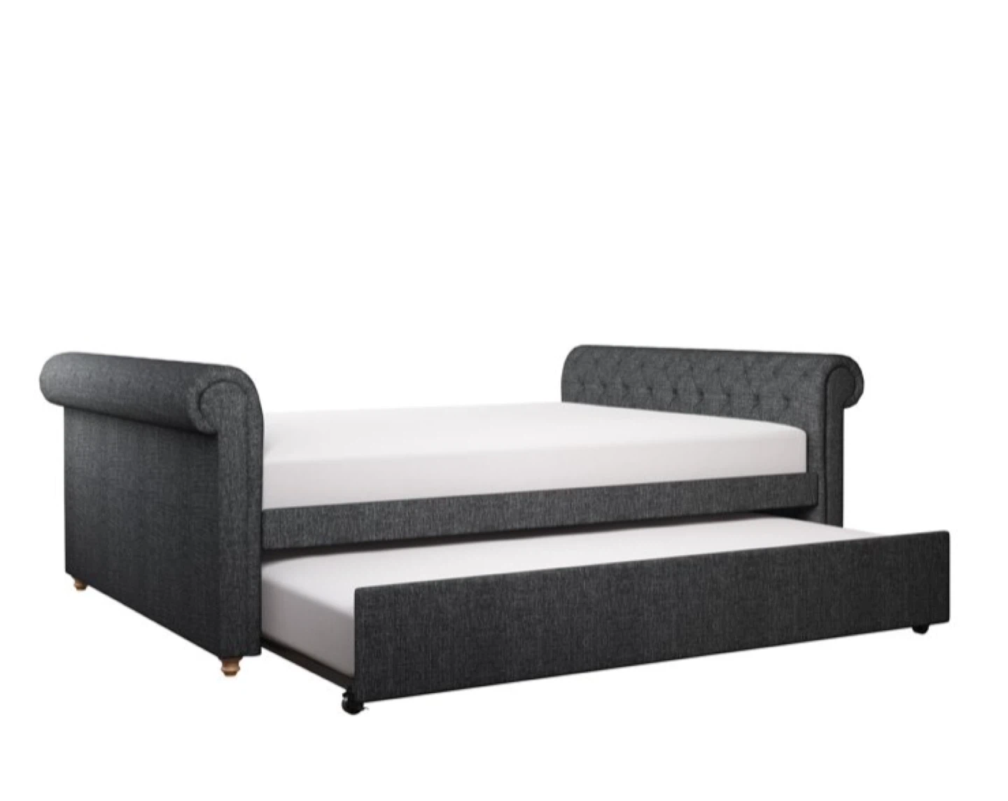 Dark Grey Upholstered Daybed with Trundle - photo 3