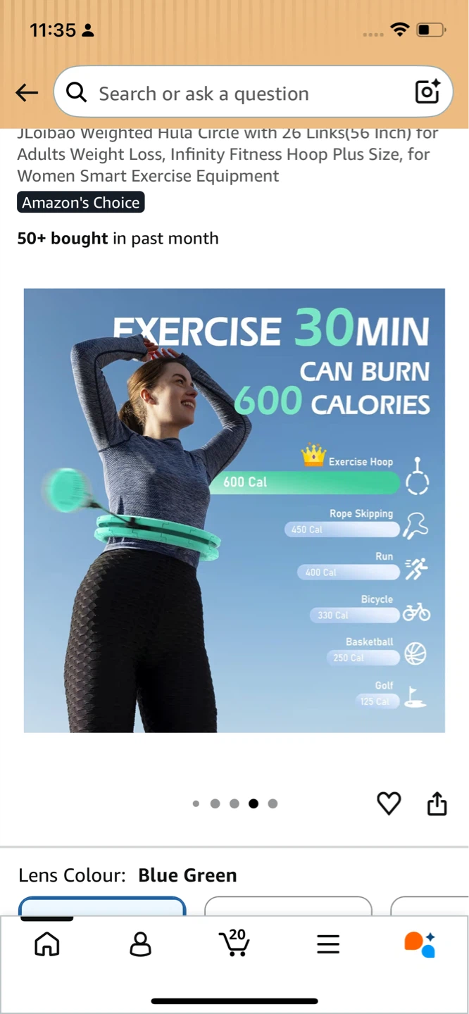 JLoibao Weighted Hula Hoop 56 Inch Blue Green - photo 3
