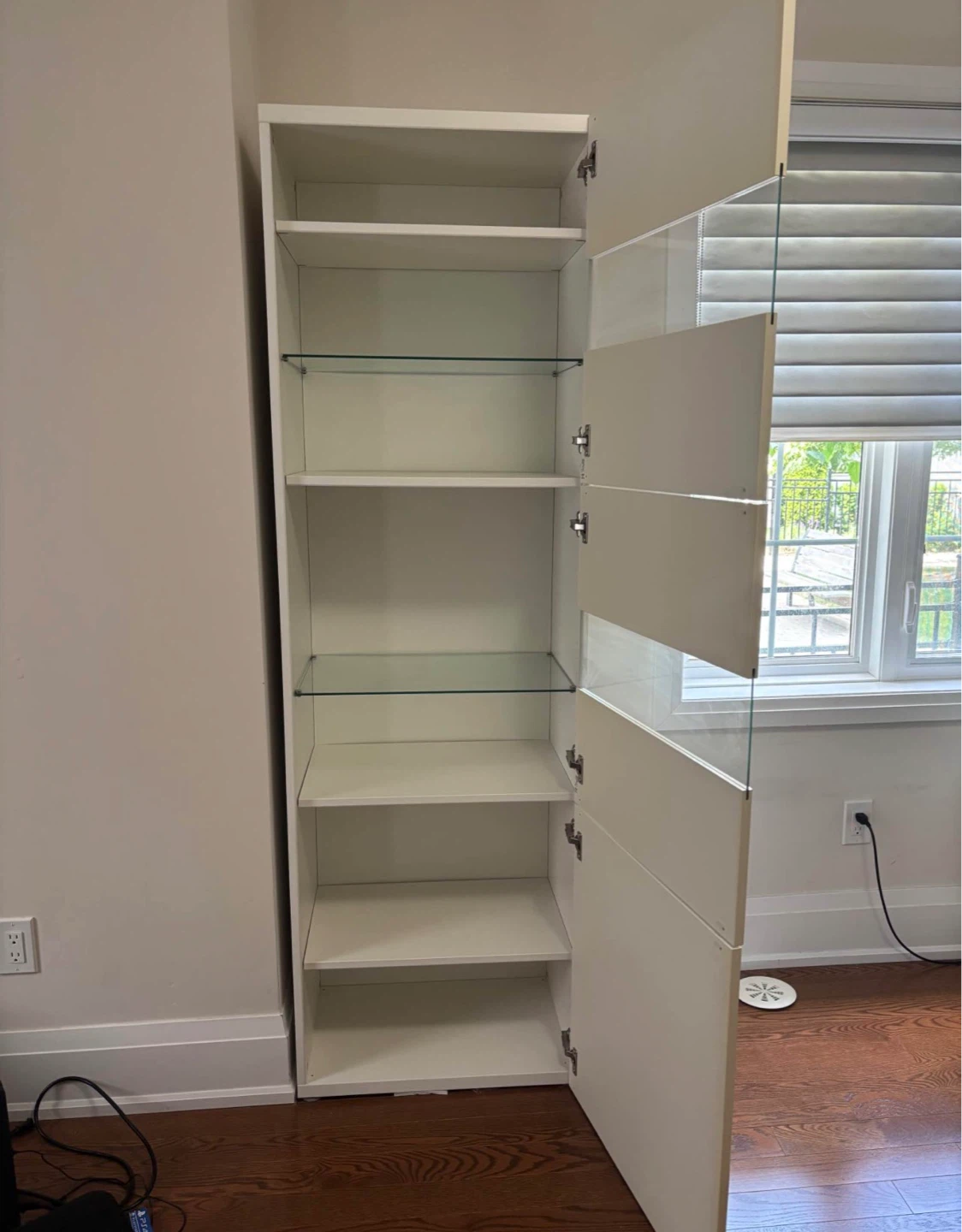 White Display Cabinet with Glass Doors - photo 2