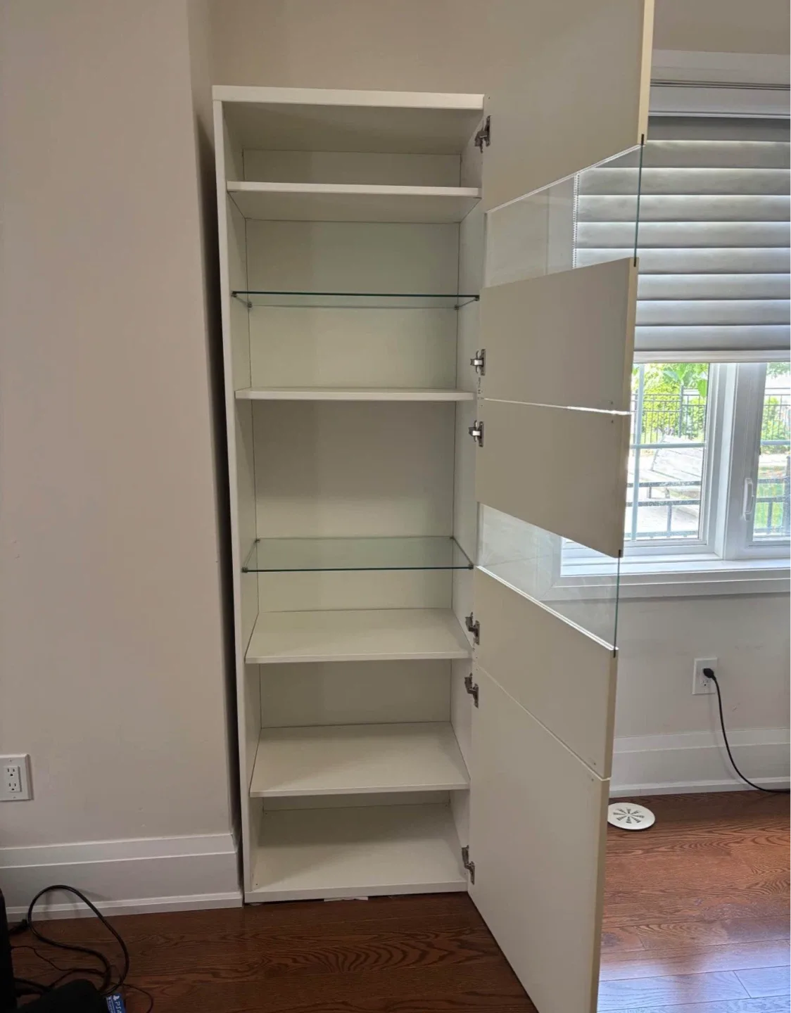 White Display Cabinet with Glass Doors - photo 2