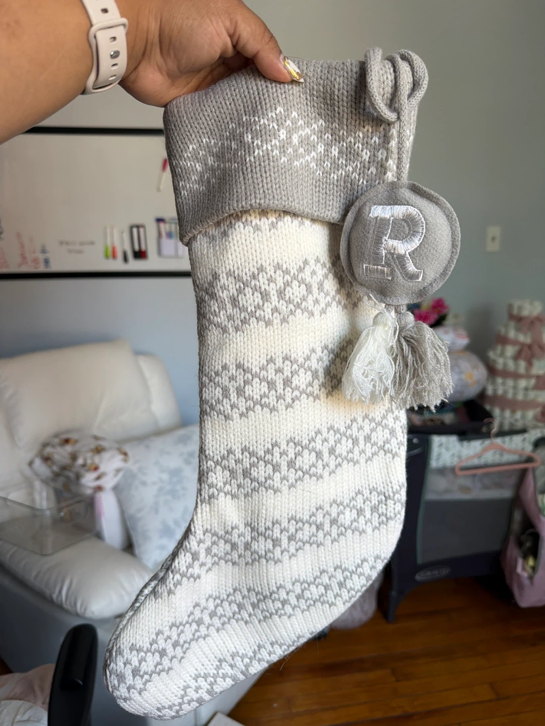 Christmas Stocking with "R" Monogram