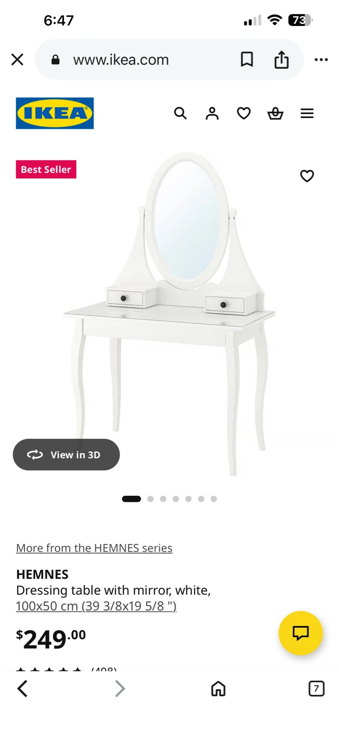 IKEA HEMNES Dressing Table with Mirror - White - photo 4