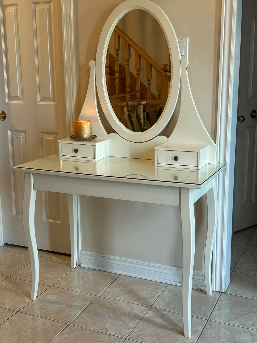 IKEA HEMNES Dressing Table with Mirror - White