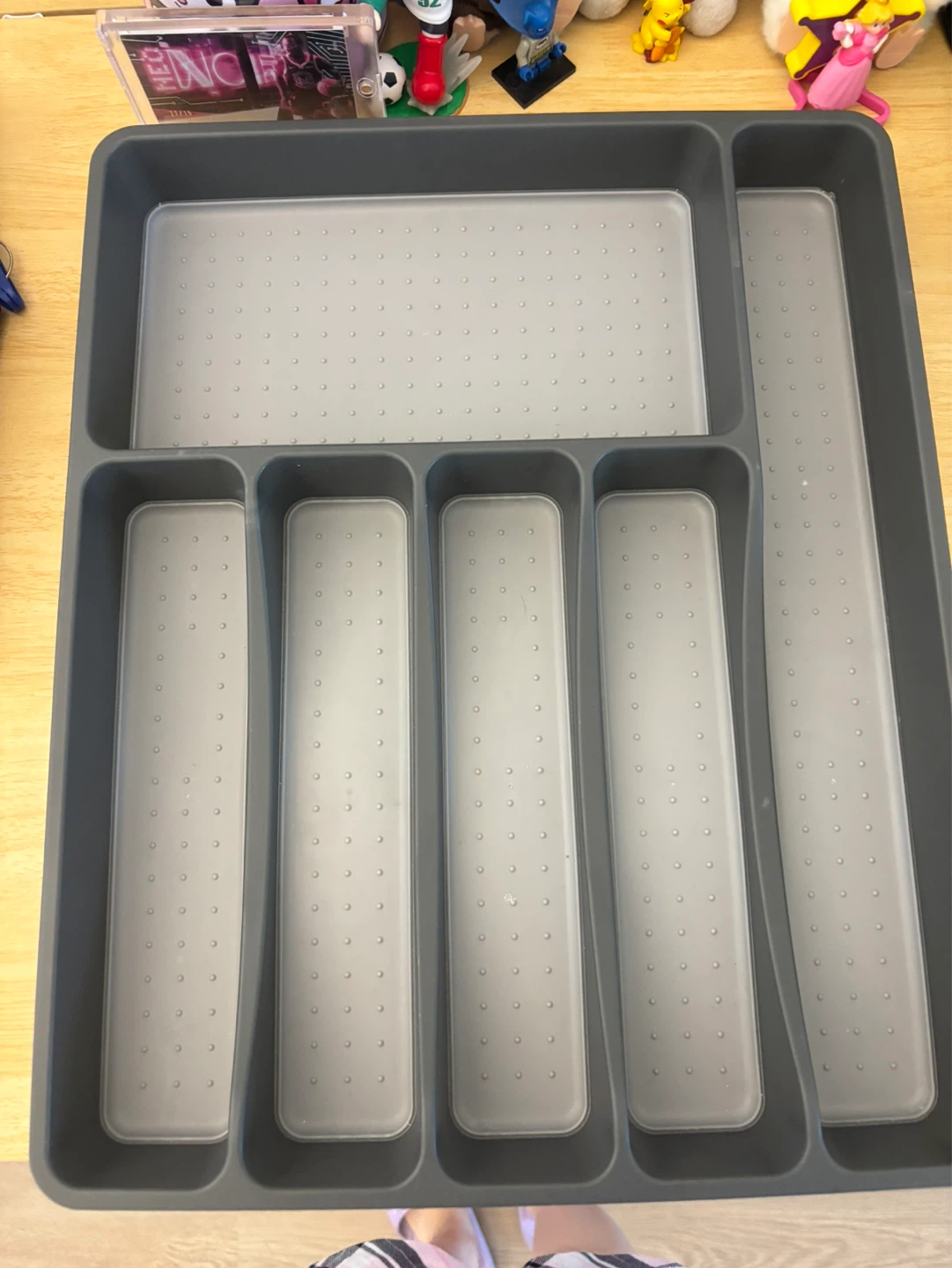 Grey Multi-Compartment Cutlery Drawer Organizer