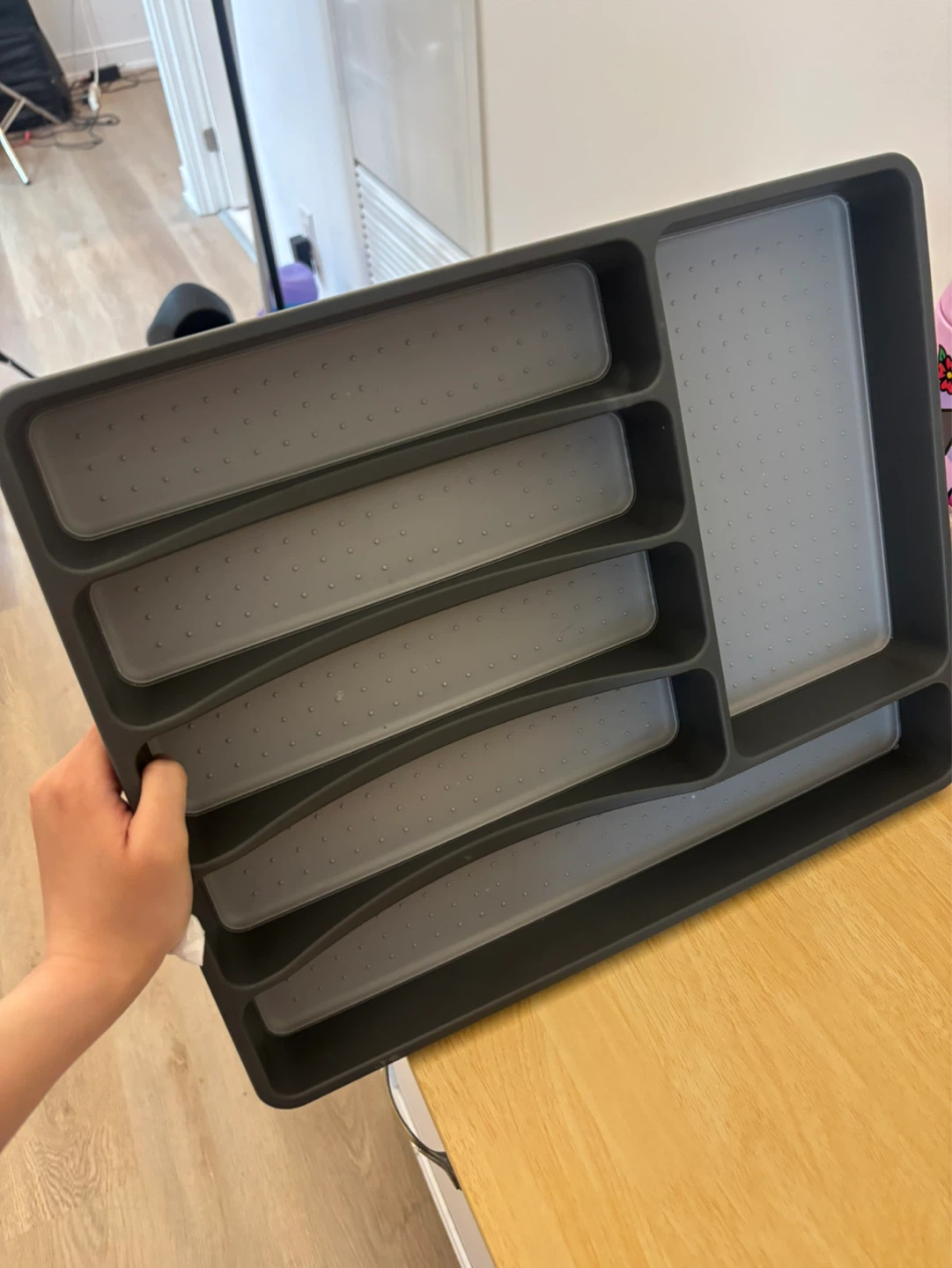Grey Multi-Compartment Cutlery Drawer Organizer - photo 5