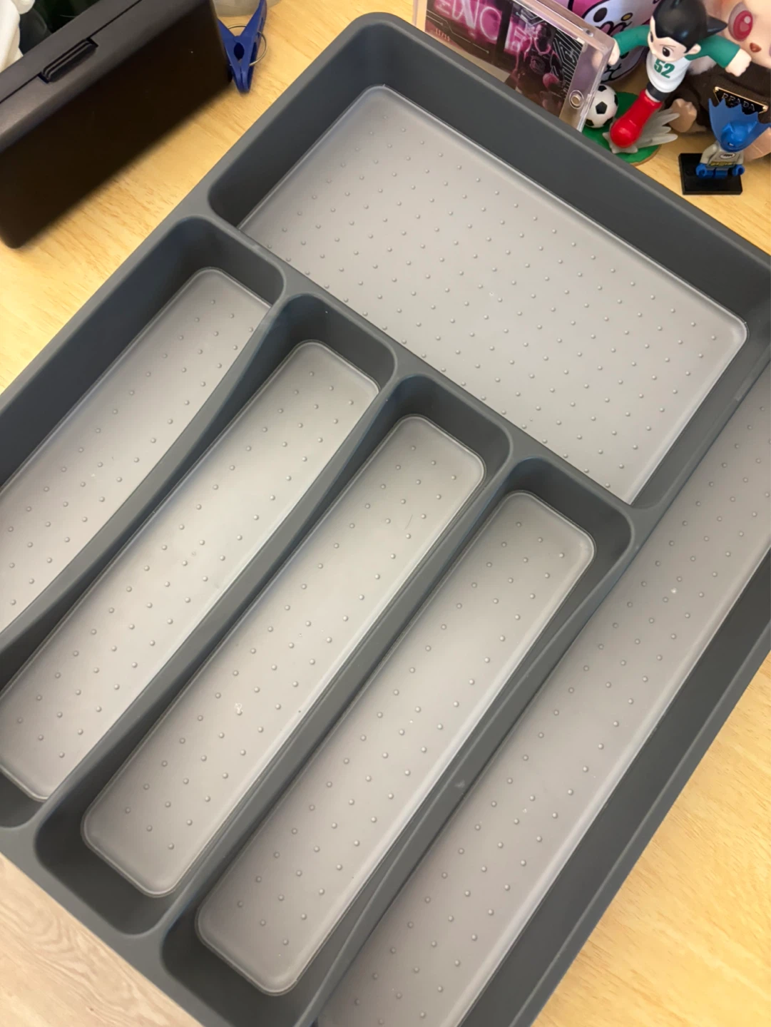 Grey Multi-Compartment Cutlery Drawer Organizer - photo 4